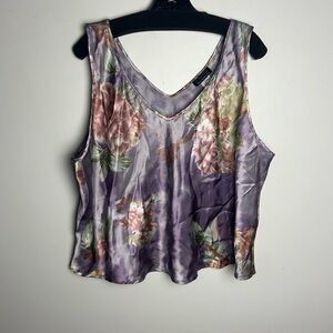 VTG Juliara Floral Blouse Satin Plus Size 2X sleeveless Comfortable